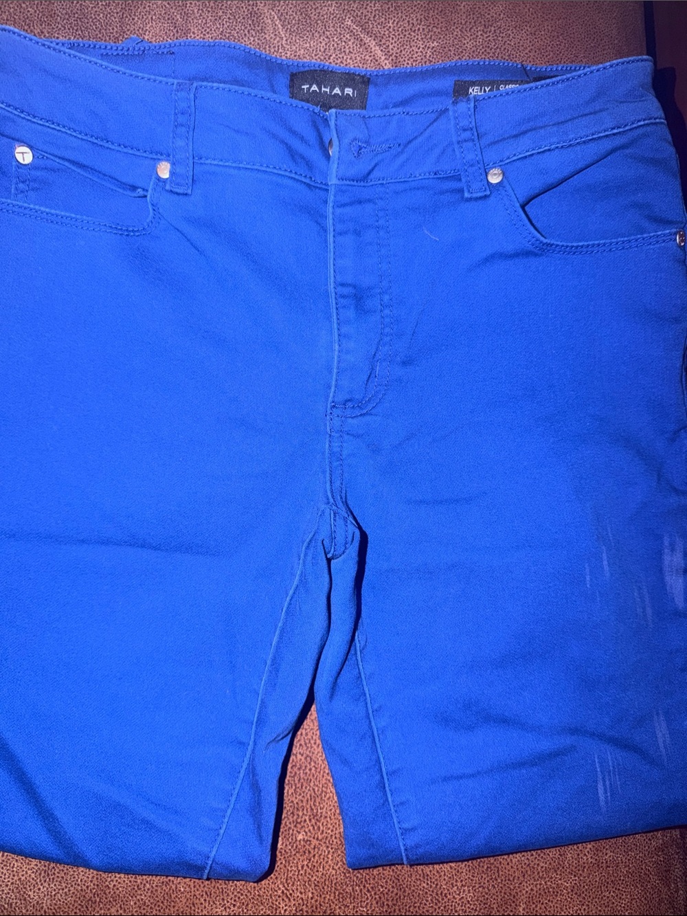 Tahari Bright Blue Skinny Jeans